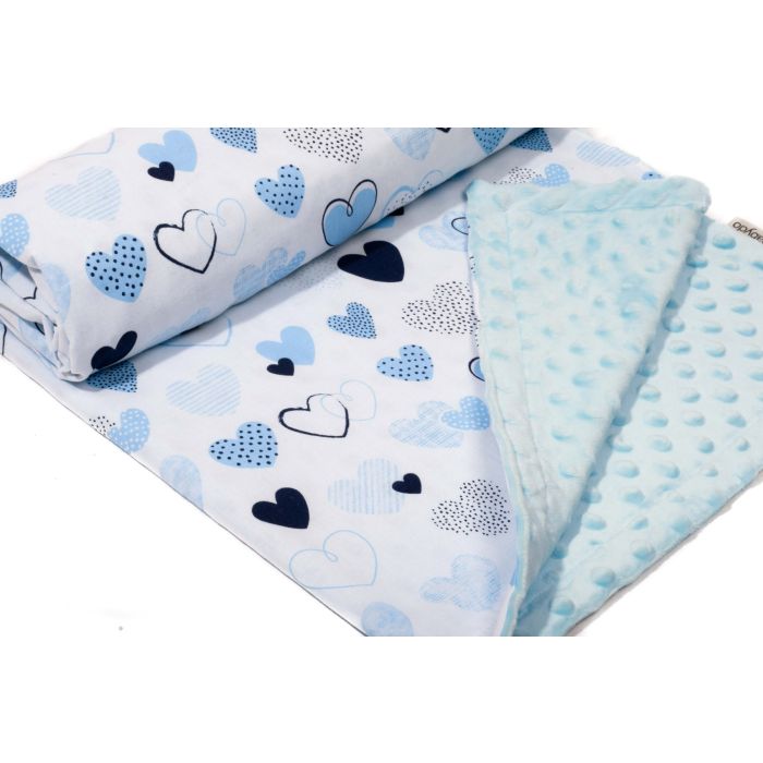 Pledas kūdikiui "My love" 100x75cm  melsvas