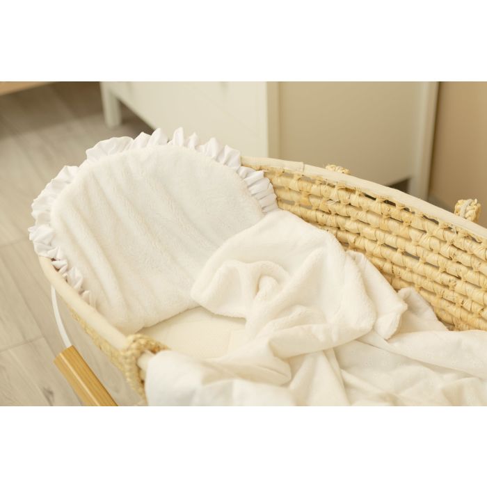 Pledas kūdikiui  su pagalve "Soft cloud" 98x78cm baltos spalvos