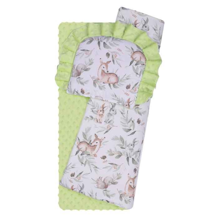 Komplektas vežimėliui "Deer" su žaliu minky 