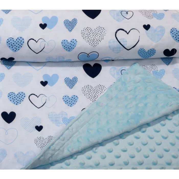 Pledas kūdikiui "My love" 100x75cm  melsvas