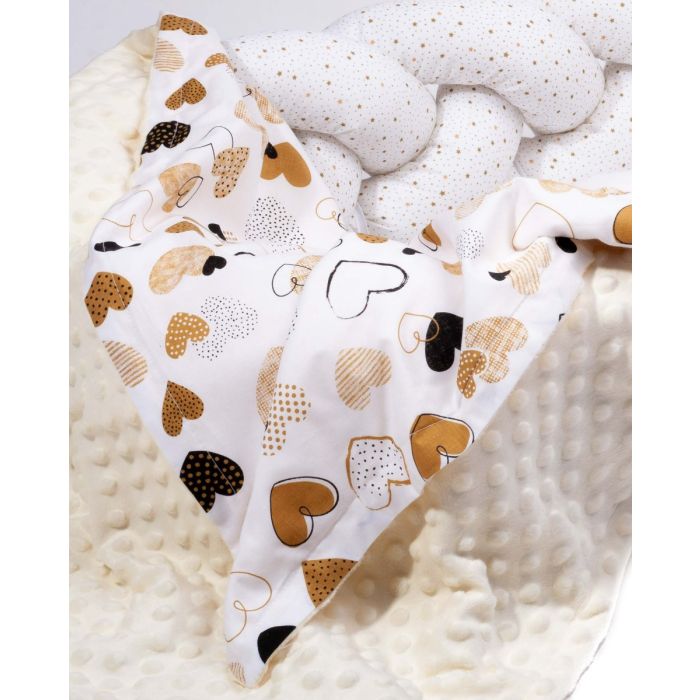 Pledas kūdikiui "My love" 100x75cm  smėlio spalvos