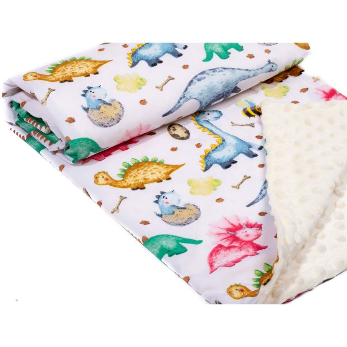 Pledas kūdikiui "Dino" 100x75cm  smėlio spalvos