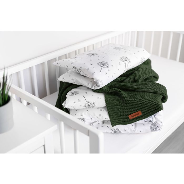 Megztas pledukas kūdikiui "Bamboo" 100x80 tamsiai žalias