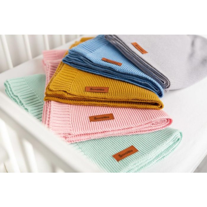 Megztas pledukas kūdikiui "Bamboo" 100x80 rožinis