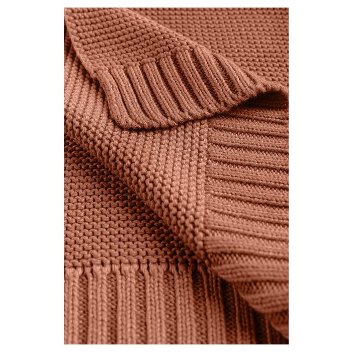 Megztas pledukas kūdikiui "Bamboo" 100x80 koralo spalvos