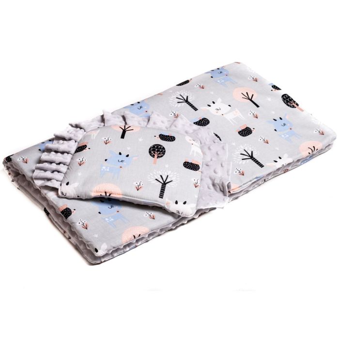 Pledukas kūdikiui "Bembi" su pagalve, pilkas 