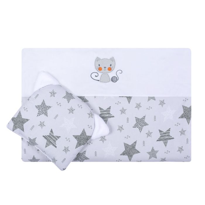 Pledukas kūdikiui "Kitty" su pagalve, pilkas 