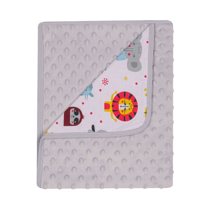 Pledas kūdikiui "Zoo" 80x90 cm pilkas