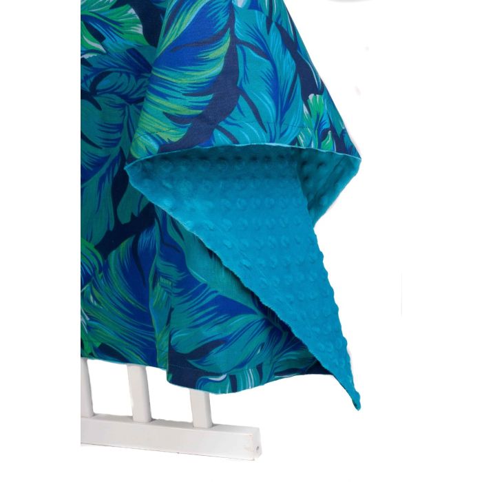 Pledas kūdikiui "Leaf" 100x75cm  melsvas