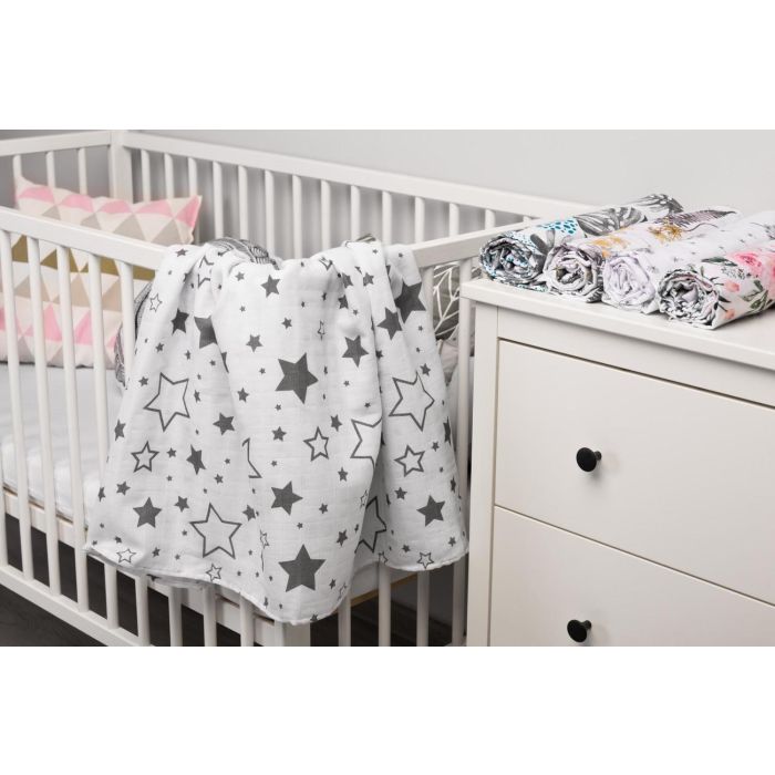 Muslino vystyklas kūdikio vystymui 120x120cm 1vnt. (galima rinktis spalvą)