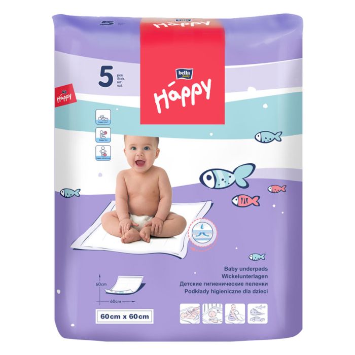 Vienkartiniai neperšlampami paklotai 60x60cm Bella 5vnt