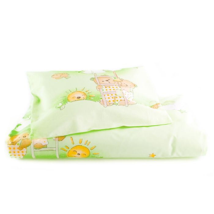 Patalynė kūdikio lopšiui 80x70cm "Debesėliai" žalios sp.