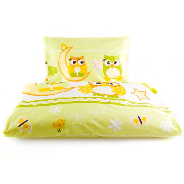 Užvalkalų komplektas lopšiui 80x70cm "Saldūs sapnai" žalios sp.