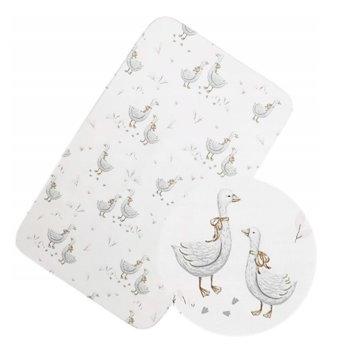 Medvilninė paklodė su guma 60x120 cm "Golden goose grey" 