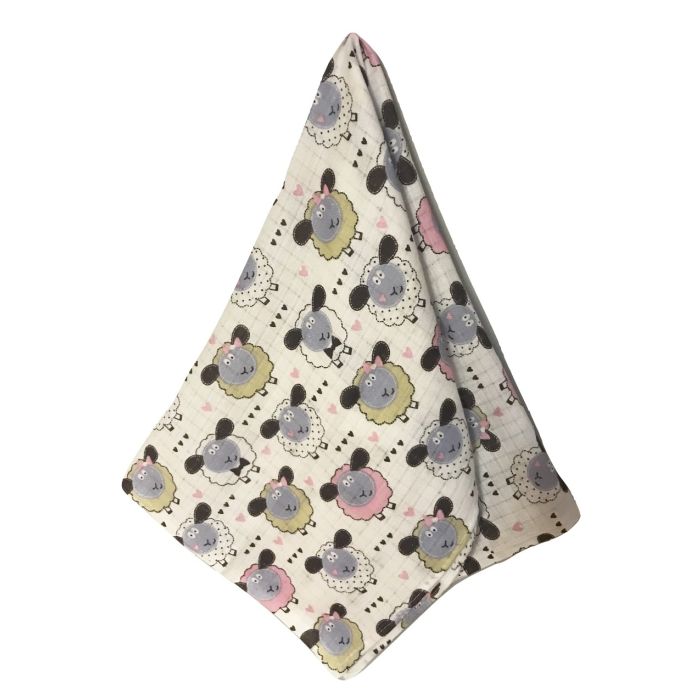 Vystyklas kūdikiui iš marlės lux 60x80cm "Sheep"