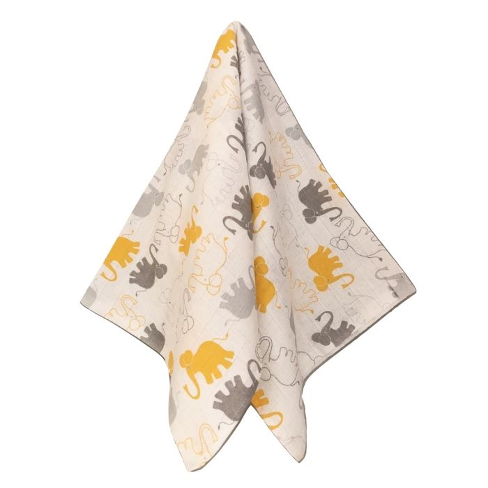 Vystyklas kūdikiui iš marlės lux 60x80cm "Cats" geltonas