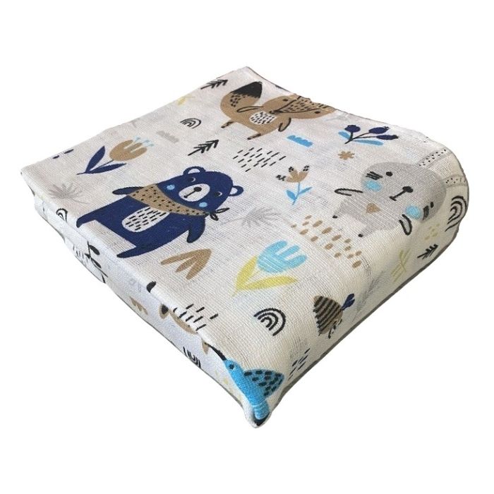 Vystyklas kūdikiui iš marlės lux 70x80cm "Forest" 