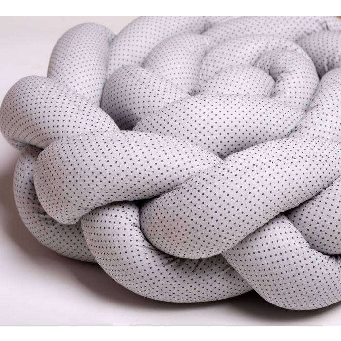 Kūdikio lizdelis - apsaugėlė  2 in 1 "Dots" pilkos spalvos