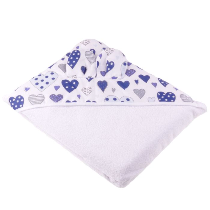Rankšluostis kūdikiui su gobtuvu ir ausytėmis 100x100cm "termofrotte" baltos sp.