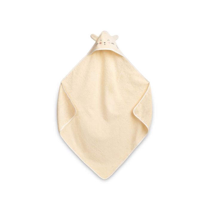 Rankšluostis kūdikiui "BUNNY" su gobtuvu 90X90 cm ecru