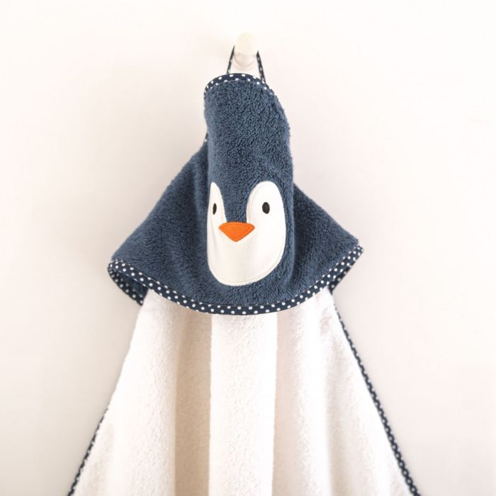 Rankšluostis vaikiškas su gobtuvu "Penguin alabaster"