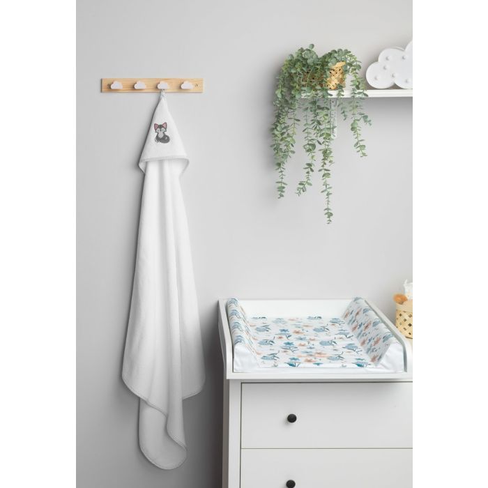 Rankšluostis kūdikiui "Wolf" su gobtuvu 100x100cm 