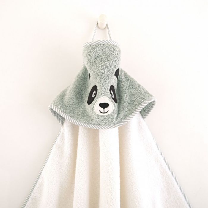 Rankšluostis vaikiškas su gobtuvu "Panda alabaster"