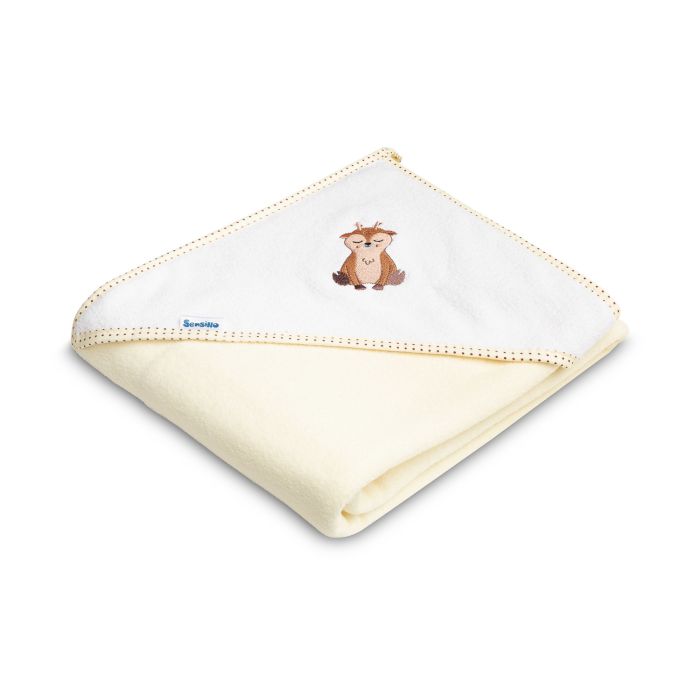 Rankšluostis kūdikiui "Deer" su gobtuvu 100x100cm 