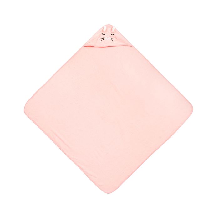 3D Rankšluostis kūdikiui "Pinky rabbit" su gobtuvu 100x100cm "frotte" 