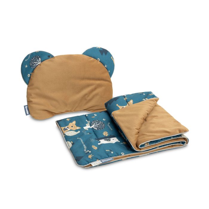 Komplektas kūdikiui "Carmel bear" pledas 56x76 cm ir pagalvė 36x28 cm 
