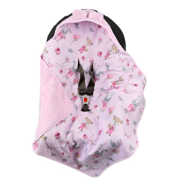 Pledas - vokelis automobilinei kėdutei "Sugar land" 80x80 cm rožinis