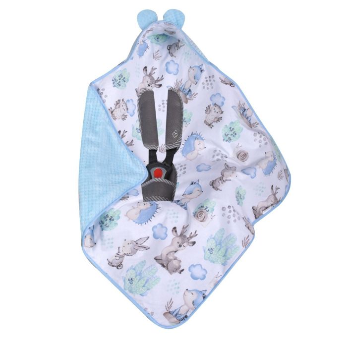 Pledas - vokelis automobilinei kėdutei "Ulf" 80x80 cm melsvas