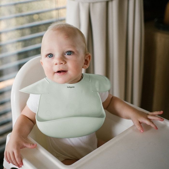 Silikoninis seilinukas kūdikiui su reguliuojamu užsegimu 1639/03  žalias