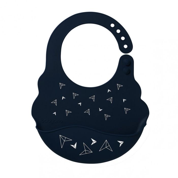 Minkštas silikoninis seilinukas kūdikiui su reguliuojamu užsegimu 