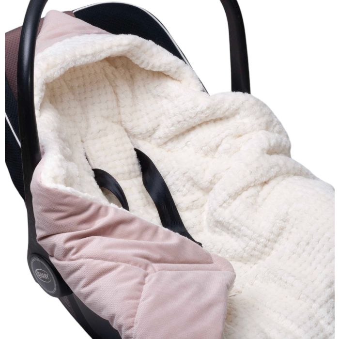 Pledas - vokelis automobilinei kėdutei "WARM VELVET" 80x80 cm pearl