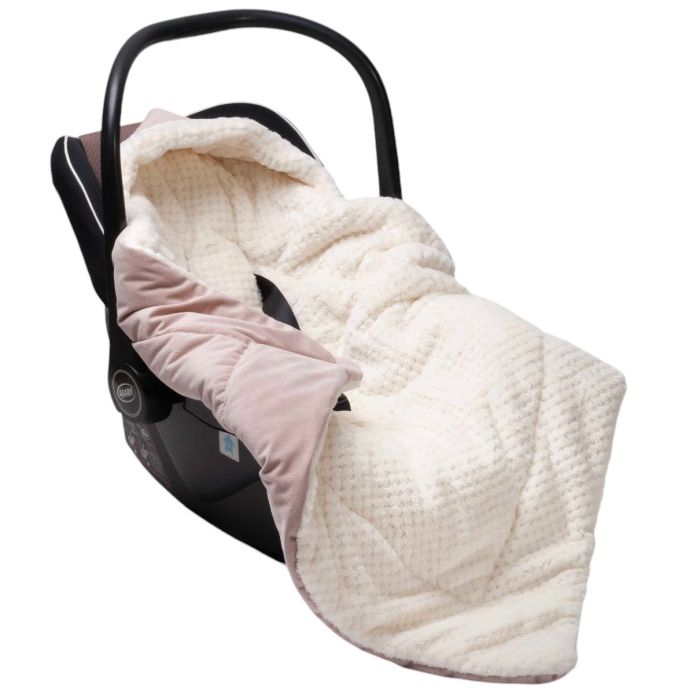 Pledas - vokelis automobilinei kėdutei "WARM VELVET" 80x80 cm pearl