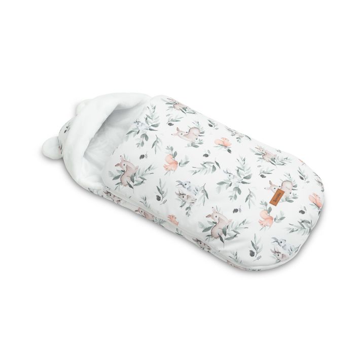 Šiltas vokelis automobilinei kėdutei, vežimėliui "Vintage" 43x80 cm Winter White