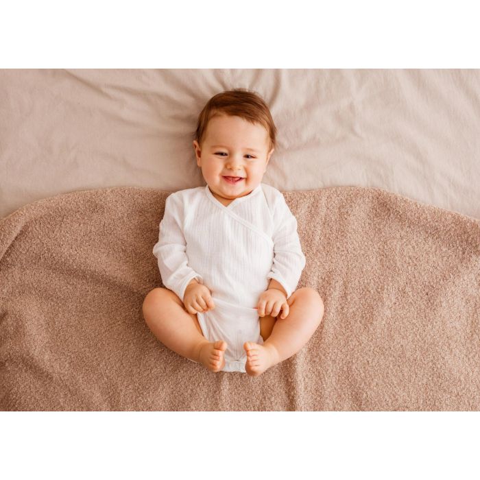Smėlinukas kūdikiui iš muslino medvilnės  "Silky" rausvas