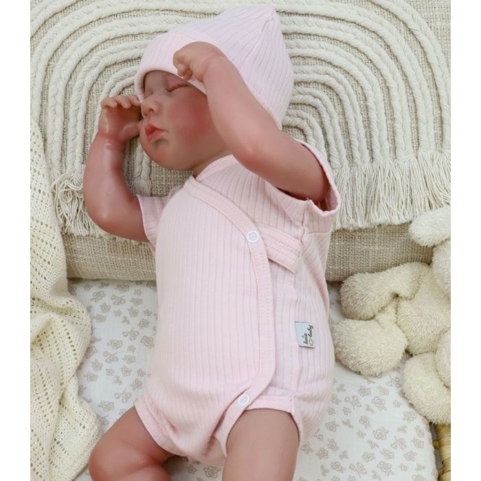 Kūdikio smėlinukas trumpomis rankovėmis "KOS"  pale rose