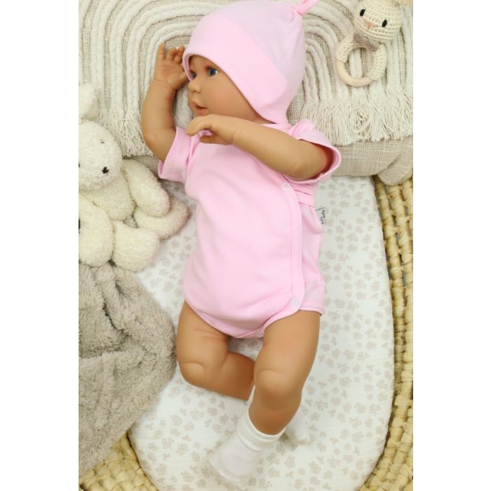 Smėlinukas kūdikiui su trumpomis rankovėmis "ONE" BABY PINK