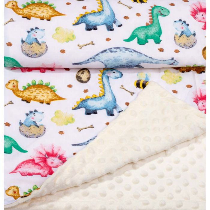 Pledas kūdikiui "Dino" 100x75cm  smėlio spalvos