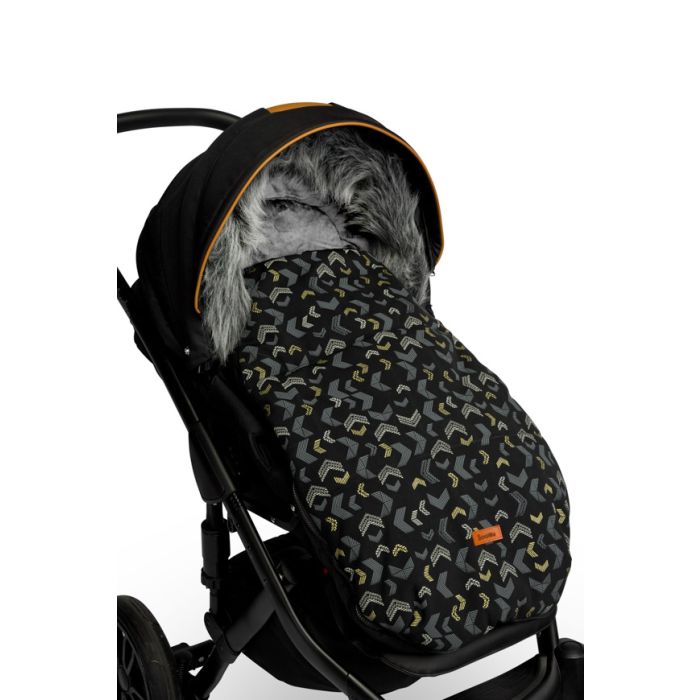 Šiltas miegmaišis - vokelis vežimėliui  "Electra black" 