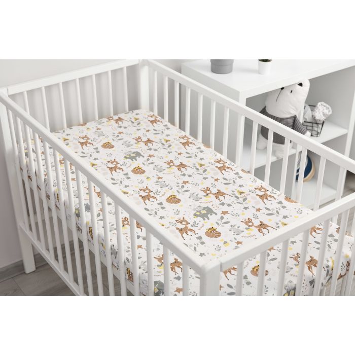 Paklodė su guma 120x60 "Forest life" - medvilninė