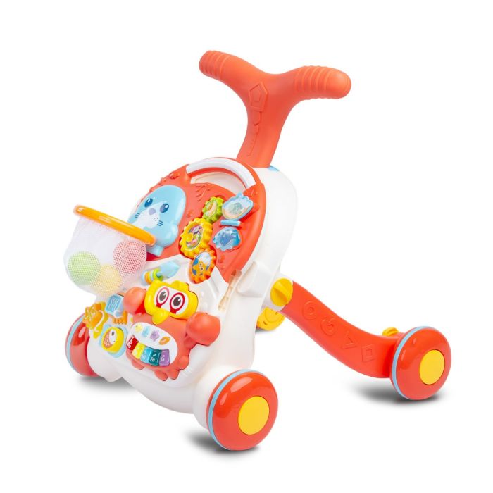 Lavinamasis stumdukas -lavinamasis staliukas 2in1 "Spark" oranžinis