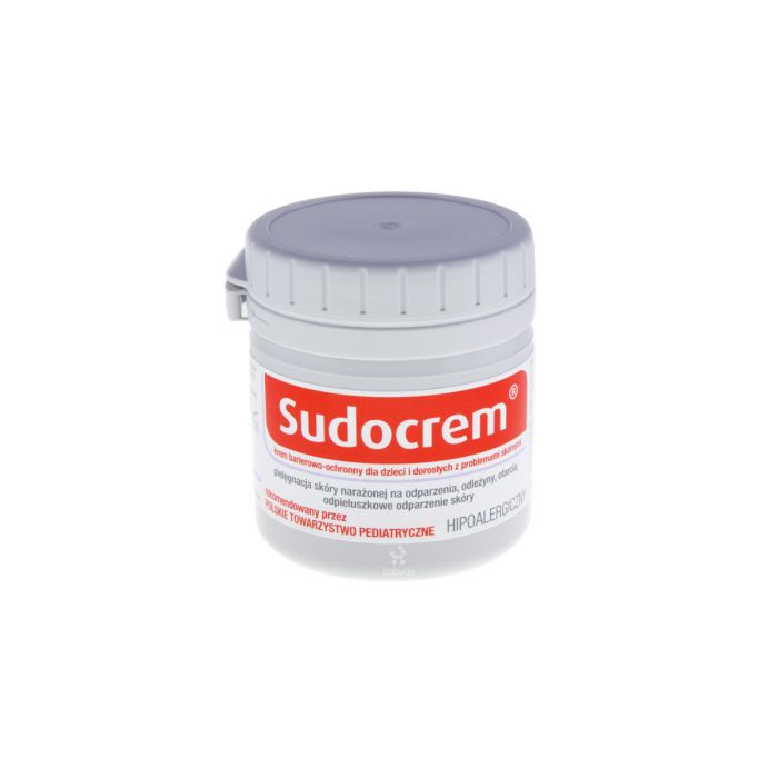 Sudocrem barjerinis kremas vaikams ir suaugusiems su odos problemomis, neutralios pakuotės, skirta odos apsaugai.