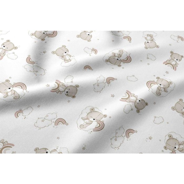 Paklodė kūdikiui "Teddy ecru" su guma-60x120