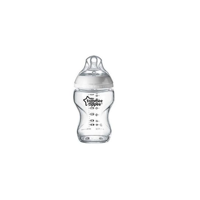 Stiklinis  buteliukas kūdikiui  su žinduku "Tommee Tippee" 0m+ 250ml 