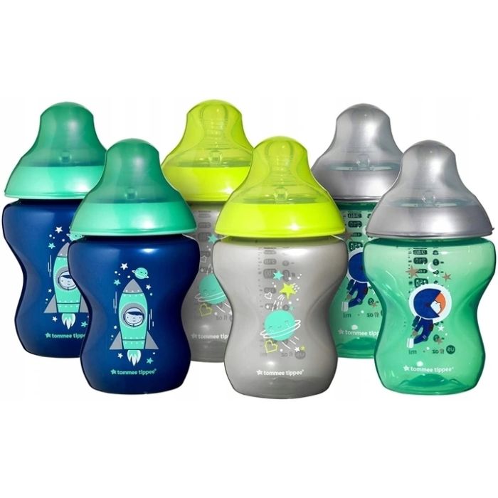 Tommee Tippee buteliukų rinkinys su žinduku 0m+ spalvoti 260ml 6vnt