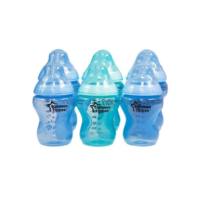 Tommee Tippee buteliukų rinkinys su žinduku 0m+ 260ml 6vnt melsvas