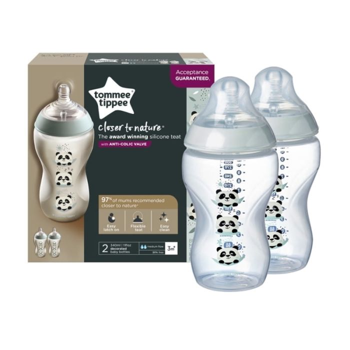 Kūdikio buteliukas "Tommee Tippee" su žinduku Anti-Colic 3m+ 340 ml 2 vnt